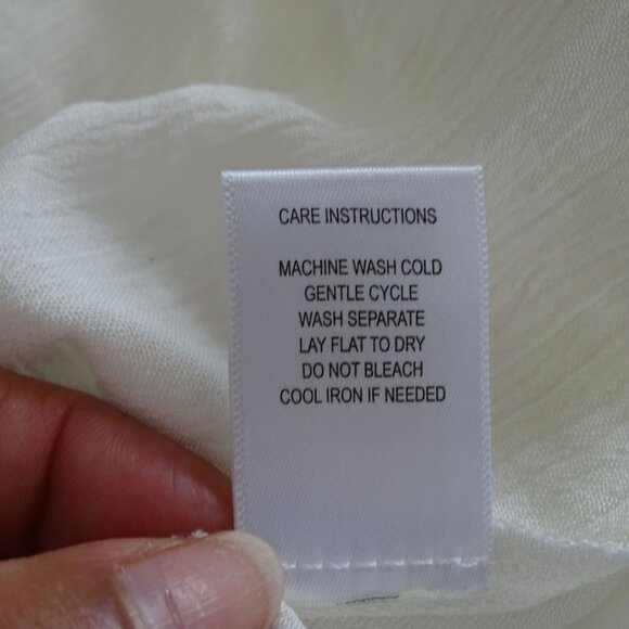 Gypsies and Moondust White Off-Shoulder Lace Trim Top Women Size L Summer FLAW - Picture 6 of 9